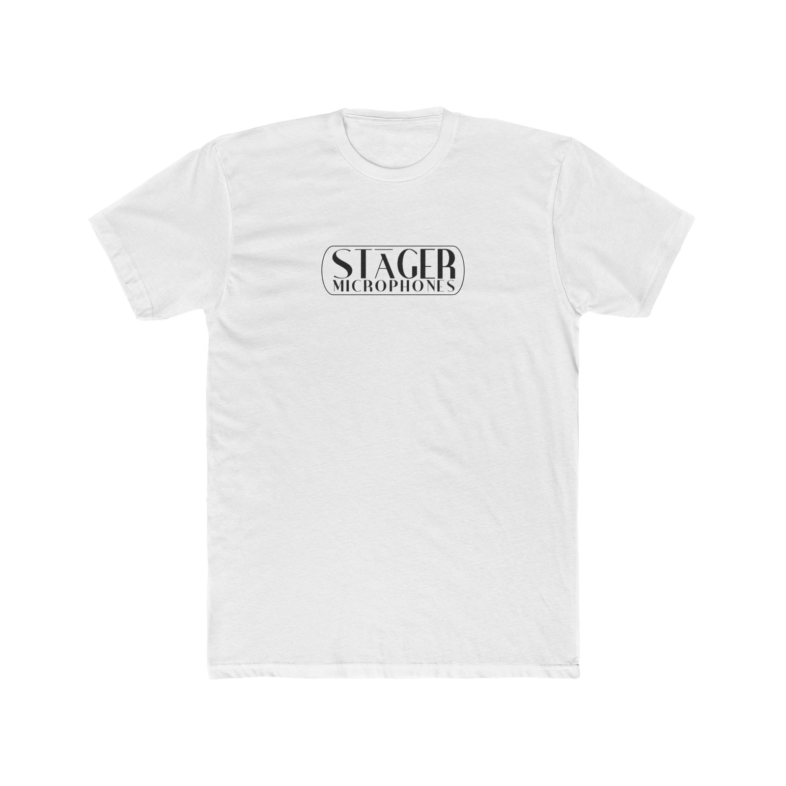 Stager Microphones Logo Tee — Minimalist White Crew T-Shirt