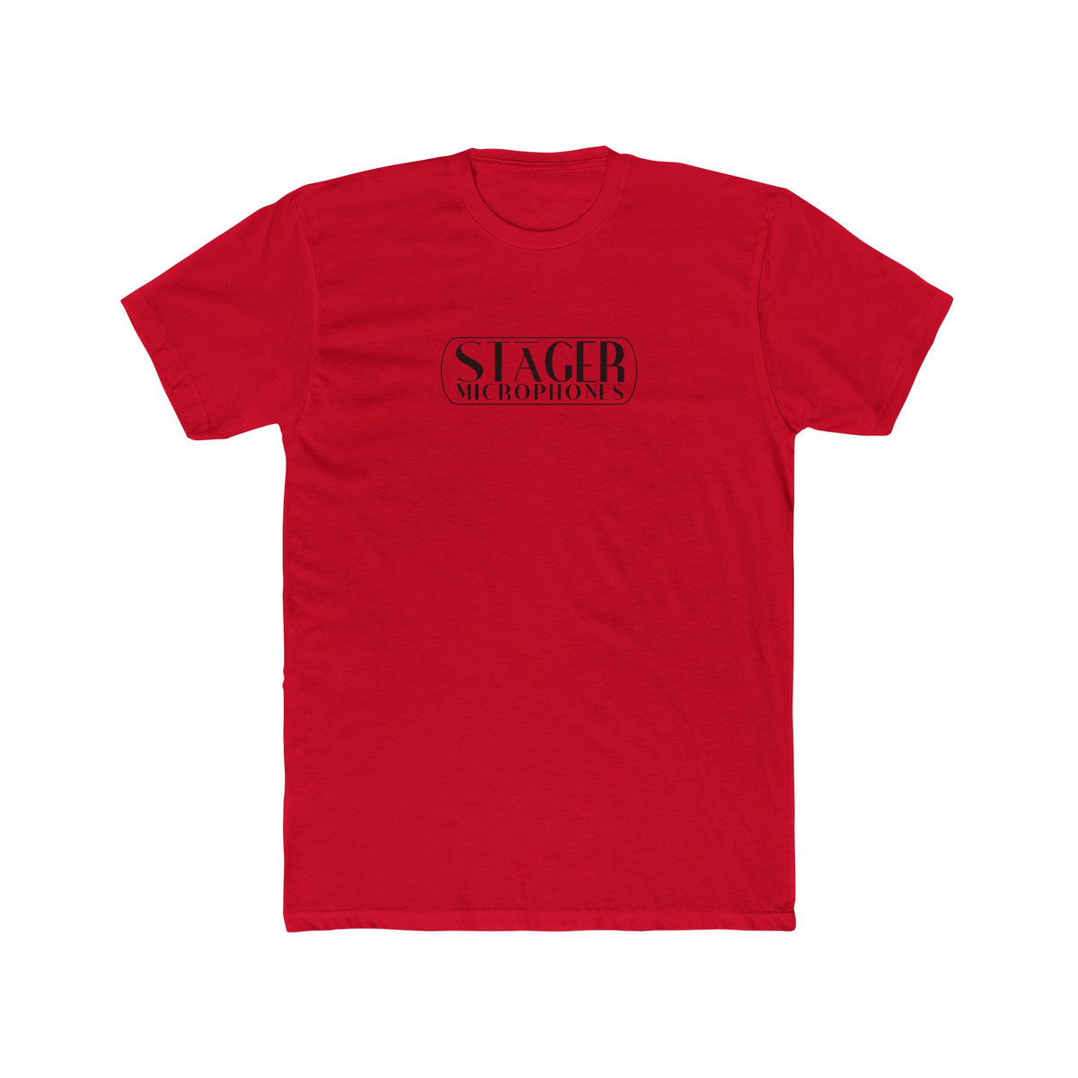 Stager Microphones Logo Tee — Minimalist White Crew T-Shirt